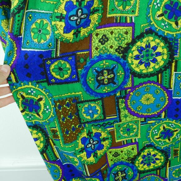 Vintage Medium Maxi Skirt Psychedelic Neon Multicolor Hippy Maximalist 60s 70s - Picture 3 of 9